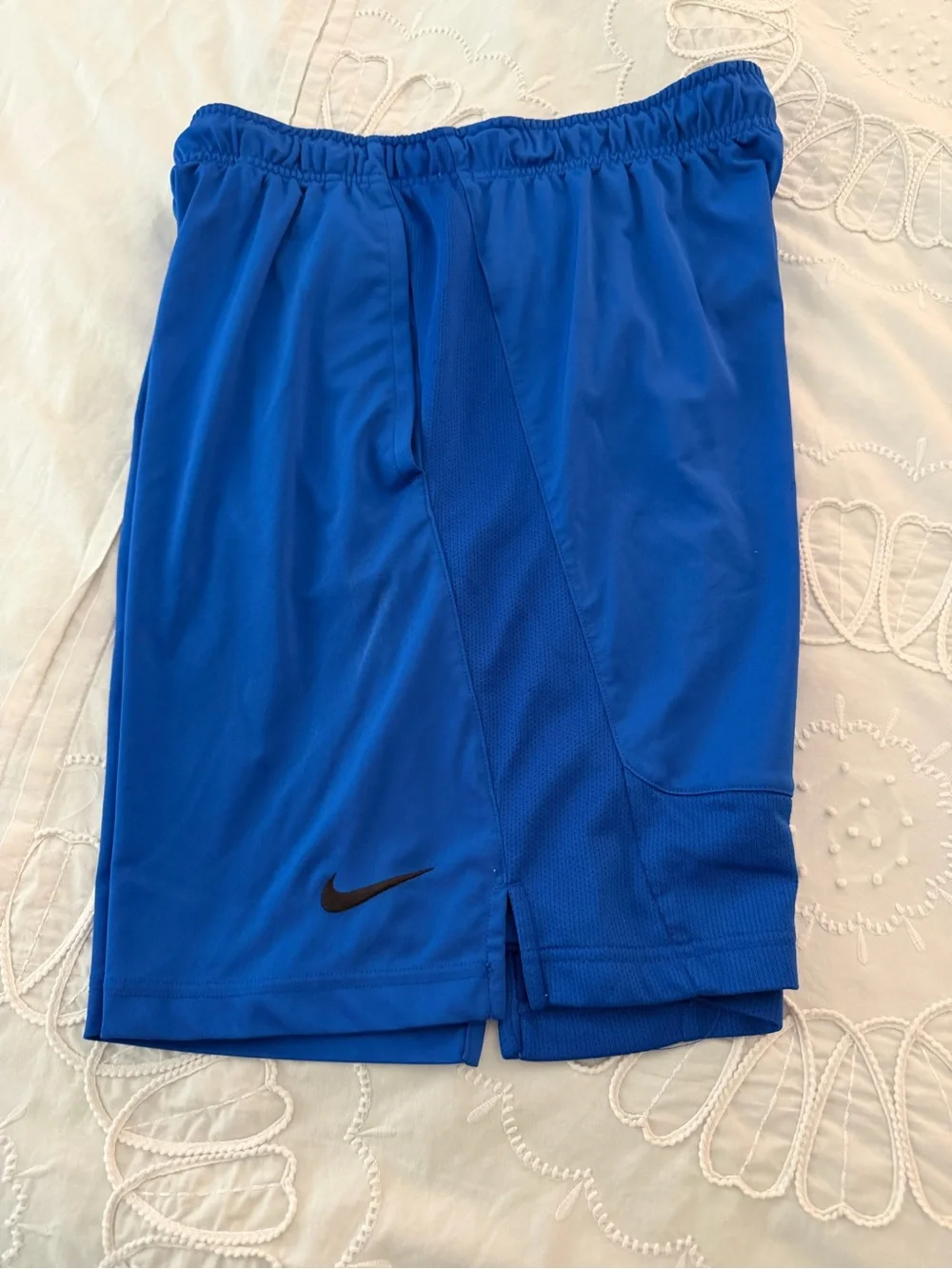 Nike Royal Blue Men's Athletic Shorts with Black Swoosh